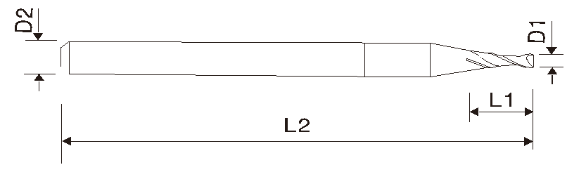 Концевая фреза (два зубья, микро 0,1 мм,  EMA11)