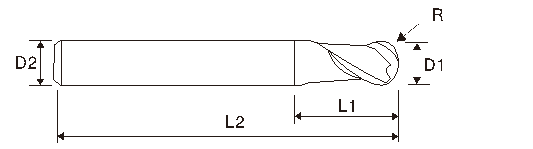 Фреза концевая сферическая твёрдосплавная по стали  (EMB05)