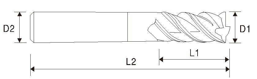 Концевая фреза по металлу (4 зубца, EMC03 X5070)