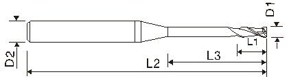 Концевая фреза (2 зубца, микро, EMC11 X5070)
